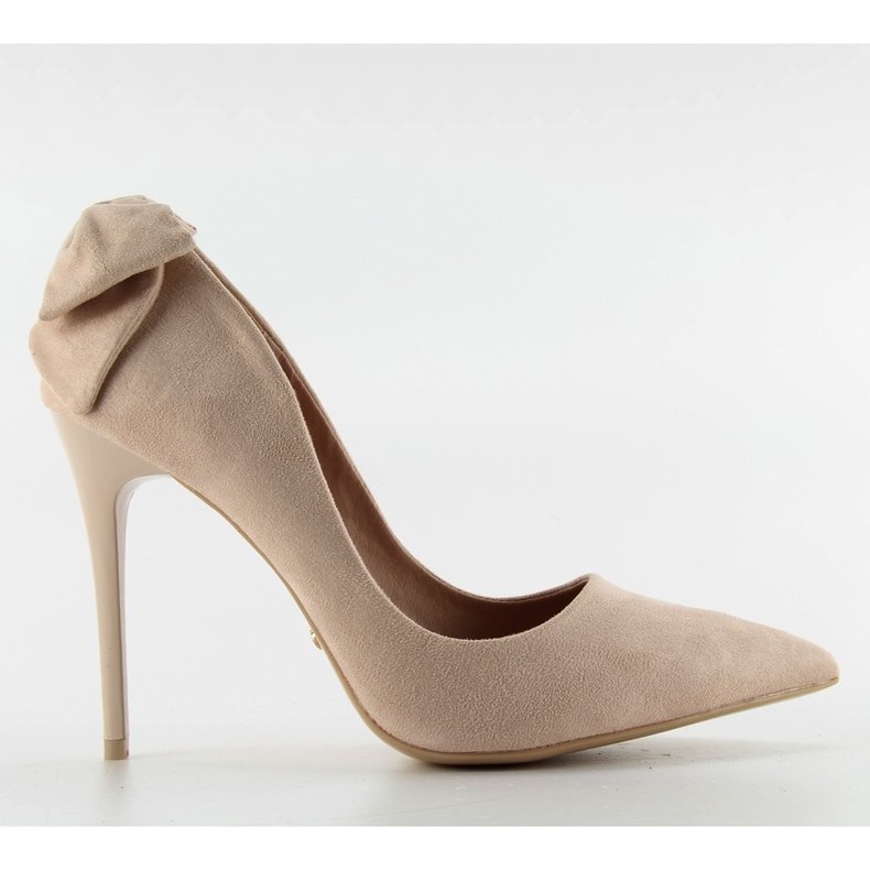 Tacones en ante con lazo LE035 Beige