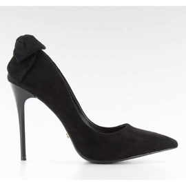 Tacones de ante con lazo LE035 Negro