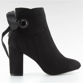 Botines tacón ancho con cinta la01p Negro