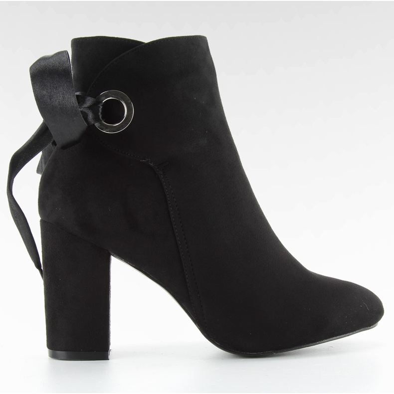 Botines tacón ancho con cinta la01p Negro