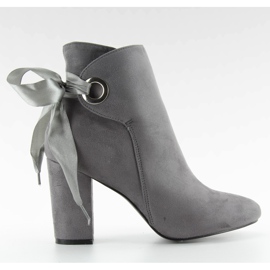 Botas tacón ancho con cinta gris la01p