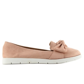 Bailarinas antelina con lazo sk37p L. Rosa rosado