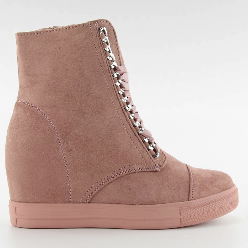 Zapatillas con cordones de satén rosa NC92 rosado