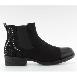 JAX3251 Botines Jodhpur negros con tachuelas