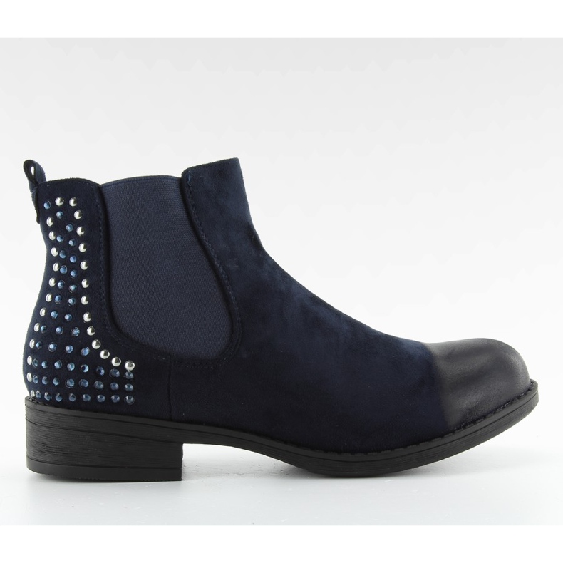 JAX3251 Botines jodhpur azules con tachuelas azul marino