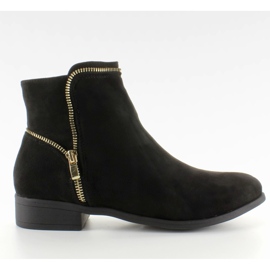 Elegantes botas Chelsea con cremalleras AB02-20 Black negro