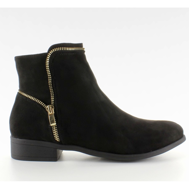 Elegantes botas Chelsea con cremalleras AB02-20 Black negro