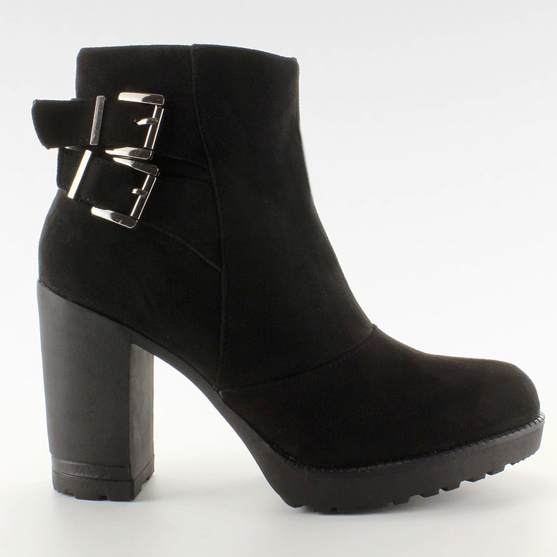 Botines con tacón estable BG-60 Negro.