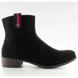 Botines Chelsea de ante con elegante aplicación negro