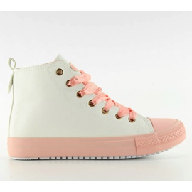 Deportivas tobilleras con cordones dobles blanco