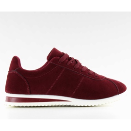 BY-012 zapatos deportivos de ante rojo vino