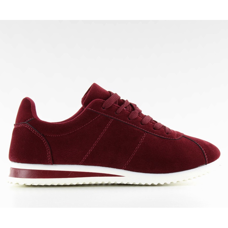 BY-012 zapatos deportivos de ante rojo vino