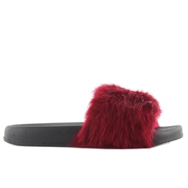 Chanclas con pelo dd69p vino rojo