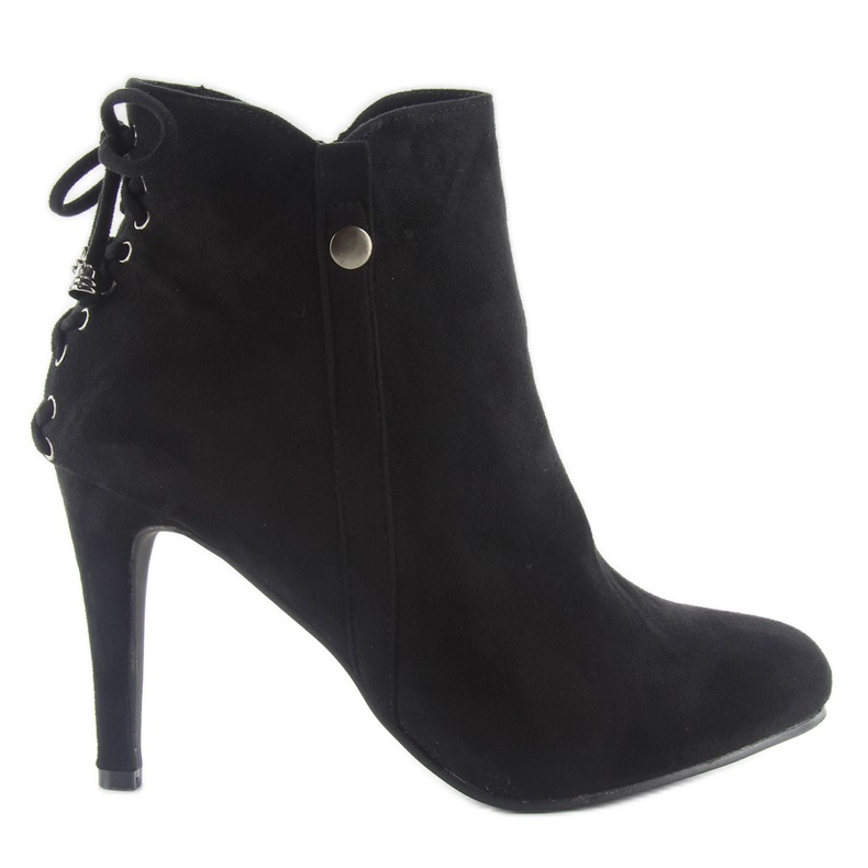 Botas en un tacón de aguja de ante 66-97 negro