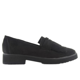 Mocasines mujer suela alta F173p negro