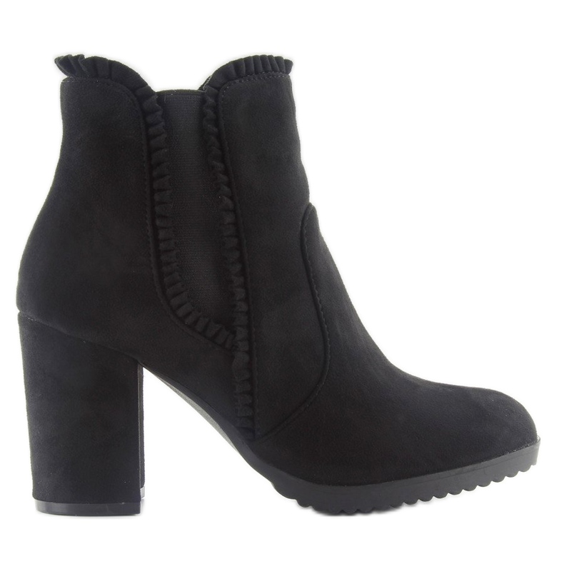 Botines tacón con volante m269p Negro