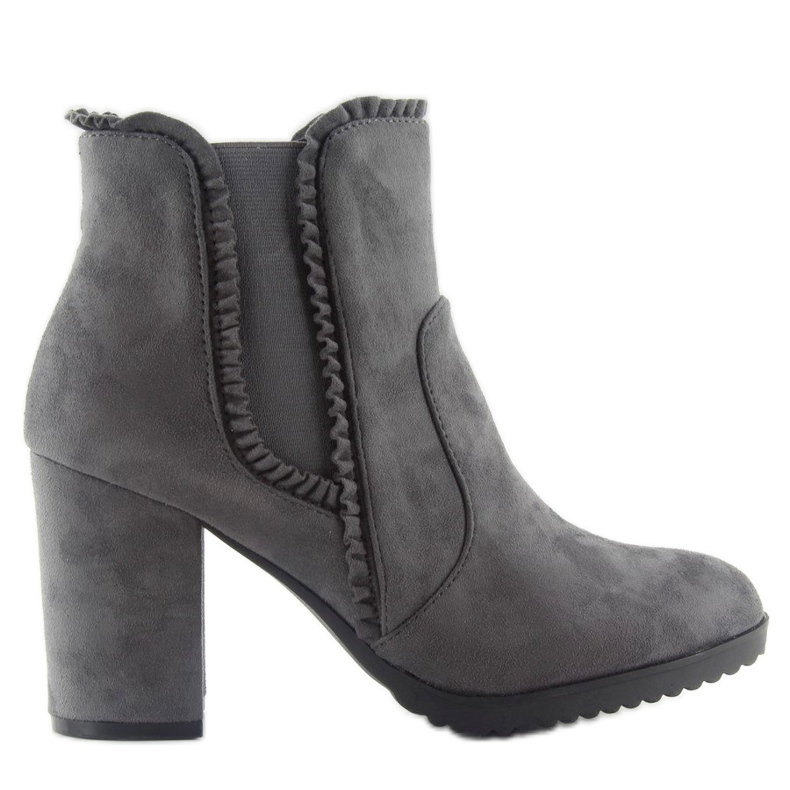 Botas de tacón con volante m269p Gris