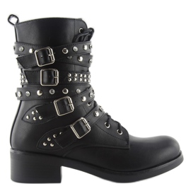 Botas con tachuelas estilo rockero nc68 negro