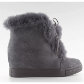 Botas cuña con lata gris nc99