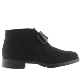 Botines Chelsea Mujer Con Lazo C-7117 Negro
