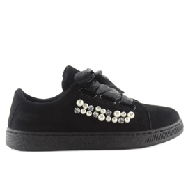 Deportivas Con Perlas Negro H99-11 Negro