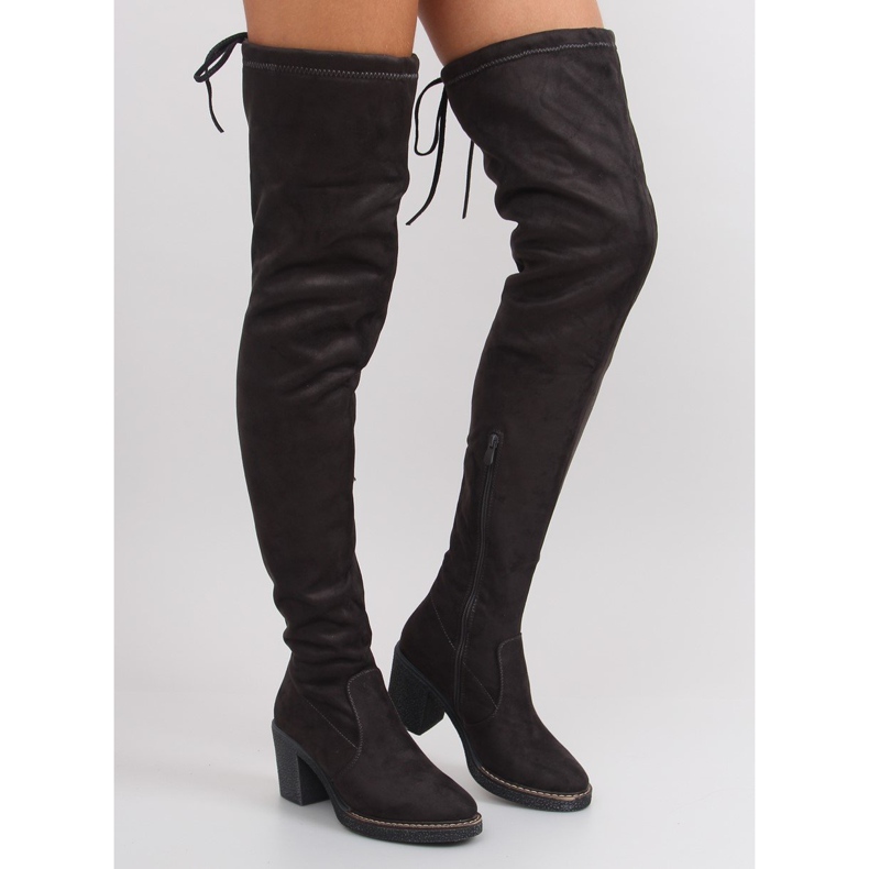 Botas mosqueteras con tacones cómodos RB06 Gris