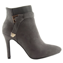Botas grises F74 grises con tacón alto