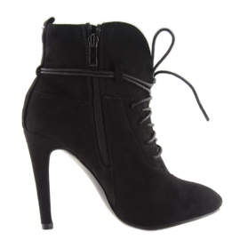 Botines negros tacón LB-257 negro