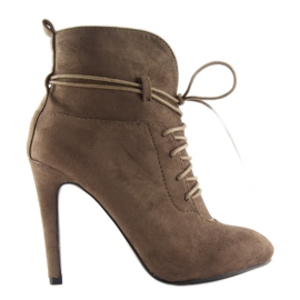 Botas Marrones En Tacón Alto Lb-257 marrón