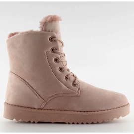 Botas De Nieve Con Cordones Para Mujer Rosa Rosa rosado