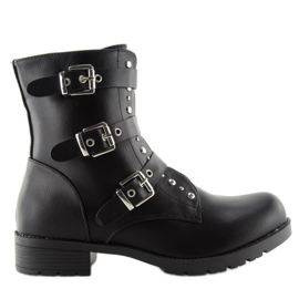 Botas de trabajo negras con tachuelas negras negro