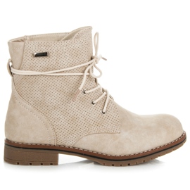 Juliet Botines beige con tacón plano