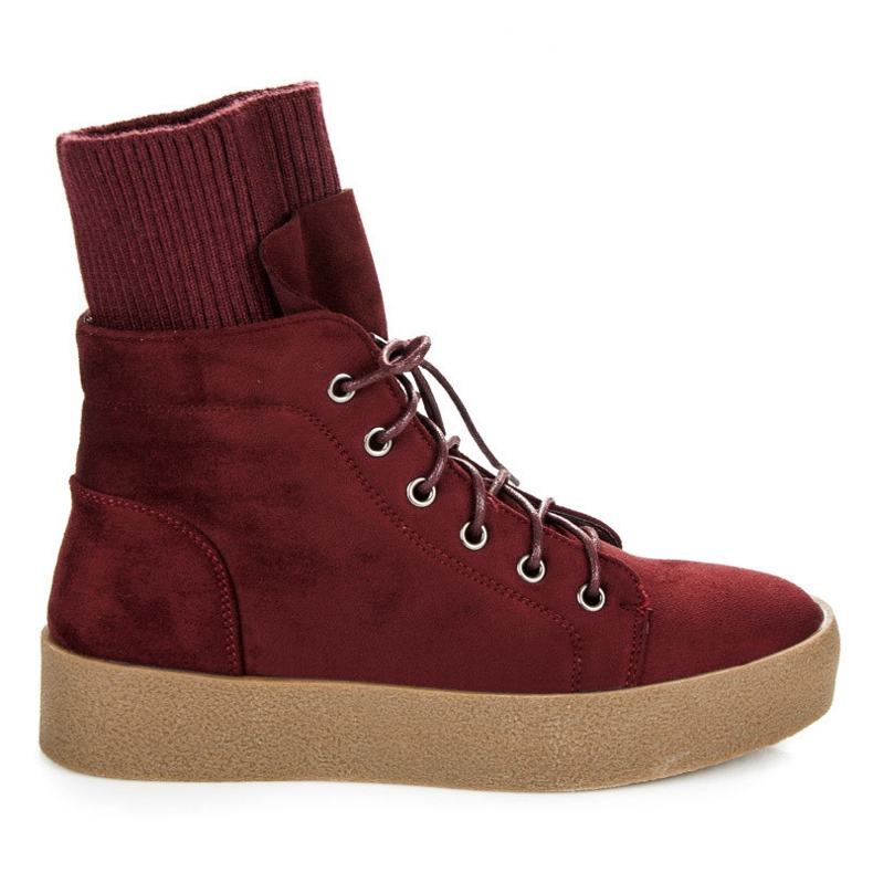 Ideal Shoes botas Creepers granate rojo Ideal Shoes botas Creepers granate rojo