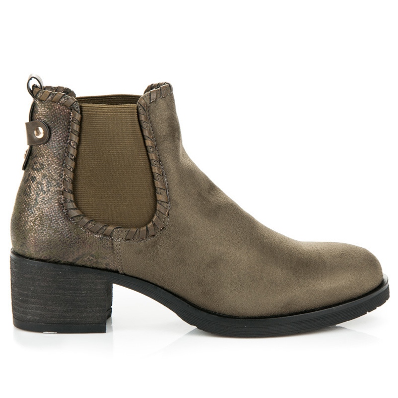 Ideal Shoes Botines chelsea con tacones altos verde