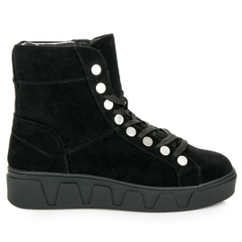 Betler Botas con cordones en la plataforma negro