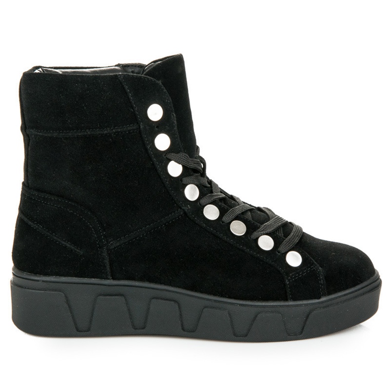 Betler Botas con cordones en la plataforma negro