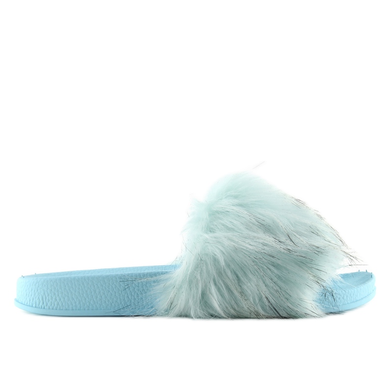 Pantuflas con pelo azul 515-21 LT. azul Pantuflas con pelo azul 515-21 LT. azul