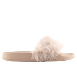 Babucha beige 58-6 nude con pelo