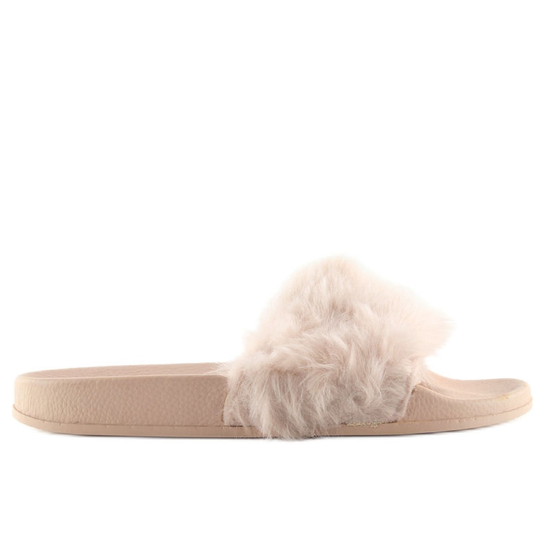 Babucha beige 58-6 nude con pelo
