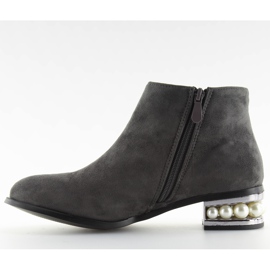Botas Jodhpur botas con perlas gris gris 33