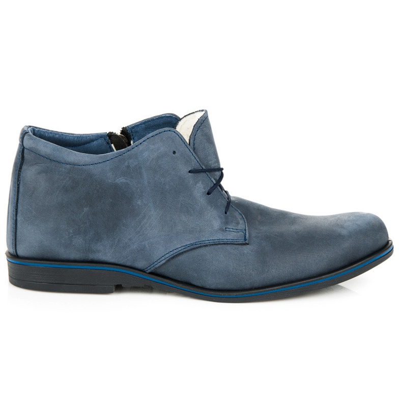Lucca Botas de piel de oveja azul