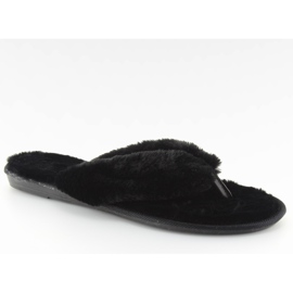 Chanclas negras negras con pelo negro