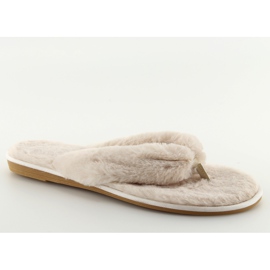 Chanclas con pelo beige beige