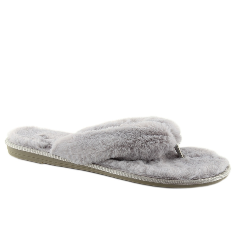 Chanclas grises con pelo lb17-36 gris
