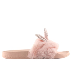 Pantuflas Con Pelo Y Daños Rosa 58-21 rosado
