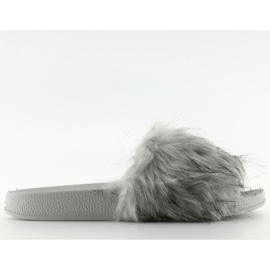 Pantuflas grises con pelo zy383-007-1 gris