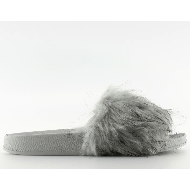 Pantuflas grises con pelo zy383-007-1 gris