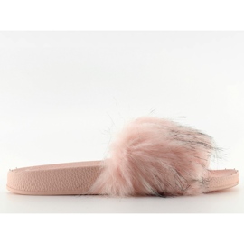Pantuflas rosas con pelo zy383-007-1 rosa rosado