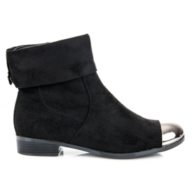 Ideal Shoes Botines de ante con cremallera negro