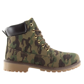 Botas Timber monocolor BL83 Army Green camuflaje marrón verde